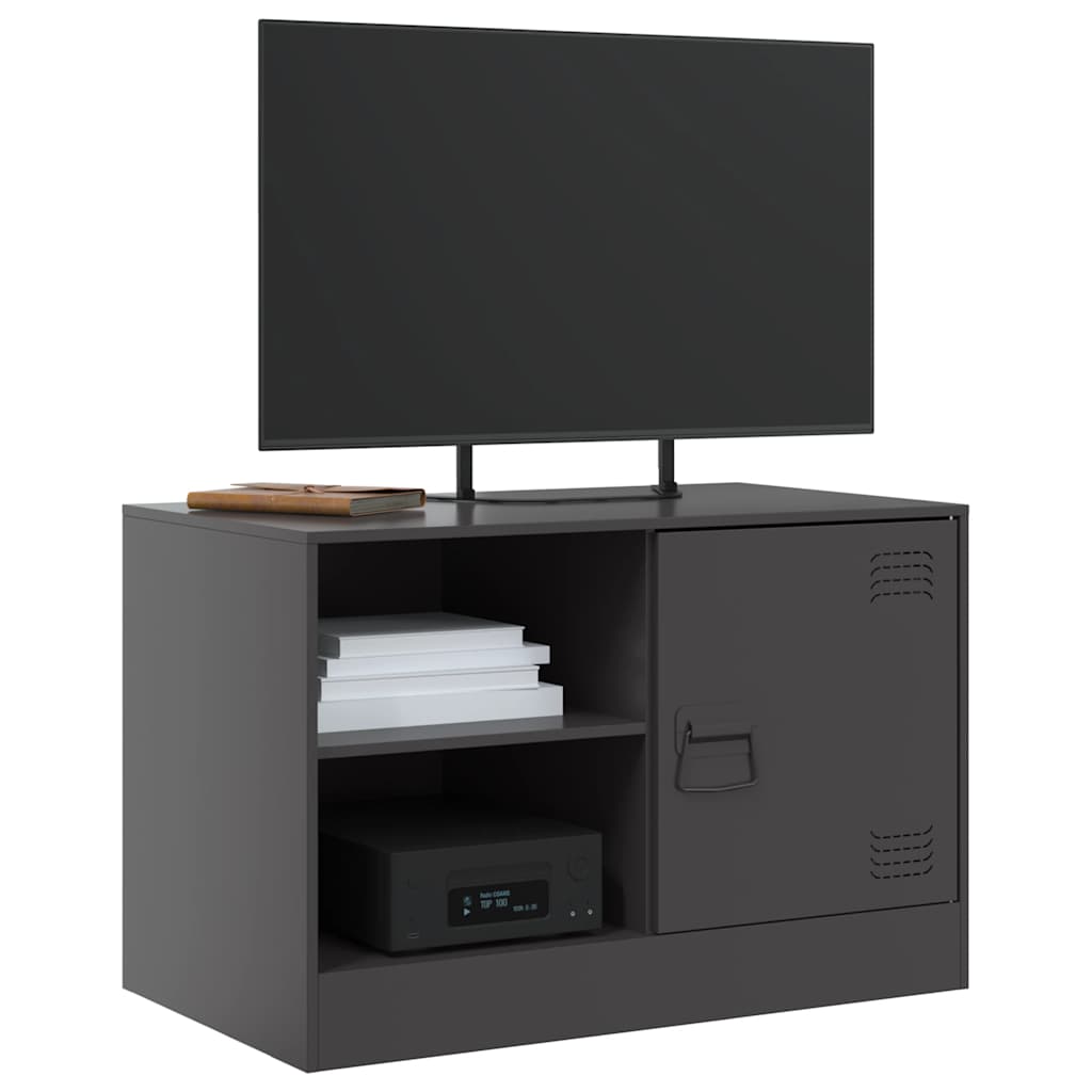 vidaXL TV Cabinet Black 67x39x44 cm Steel