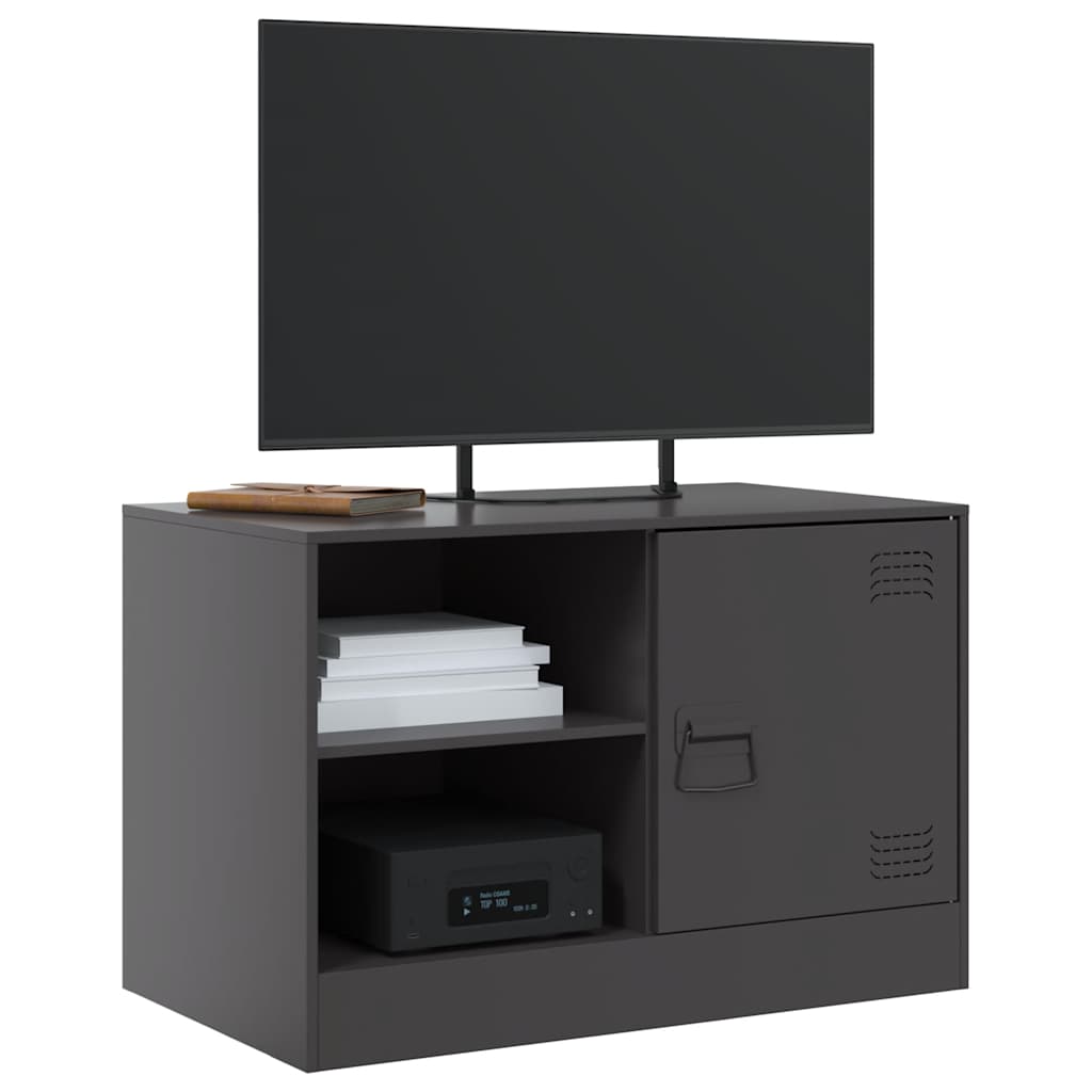 vidaXL 2 Piece TV Cabinet Set Black 67x39x44 cm Steel