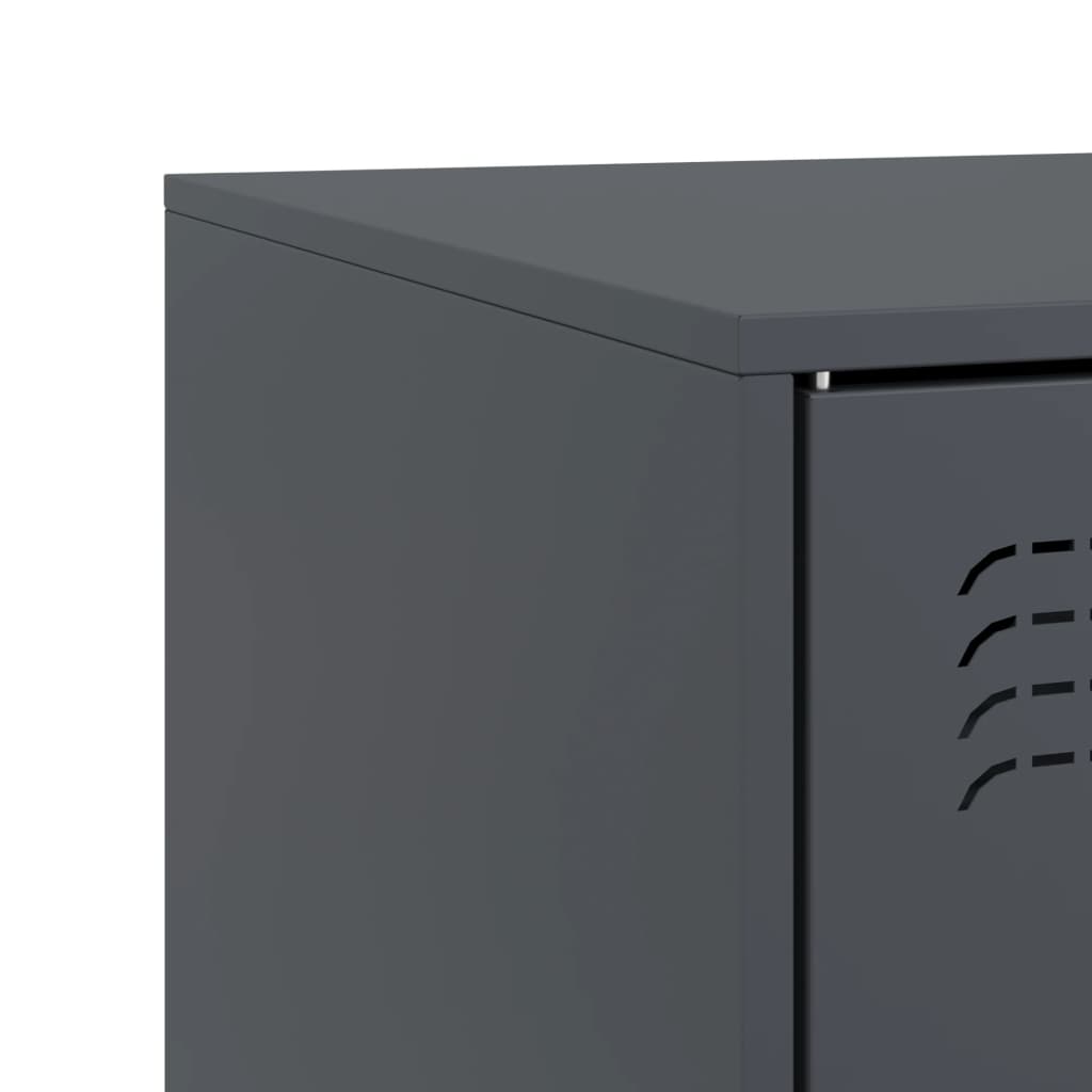 vidaXL 2 Piece TV Cabinet Set Anthracite 67x39x44 cm Steel