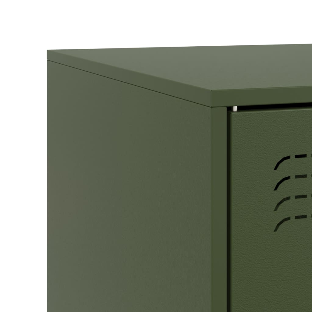 vidaXL TV Cabinets 2 pcs Olive Green 67x39x44 cm Steel