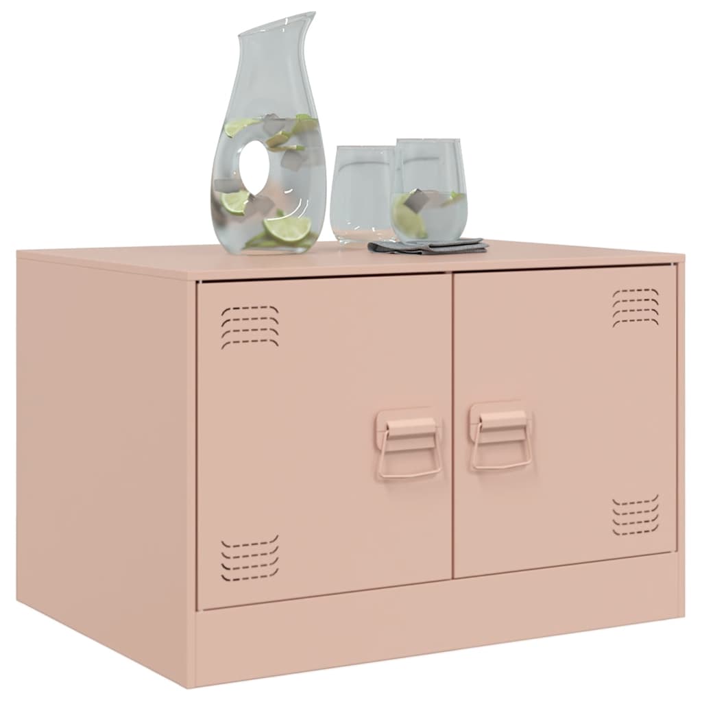 vidaXL Coffee Table Pink 67x50x44 cm Steel