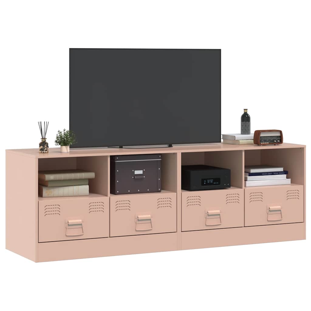vidaXL 2 Piece TV Cabinet Set Pink 67x39x44 cm Steel