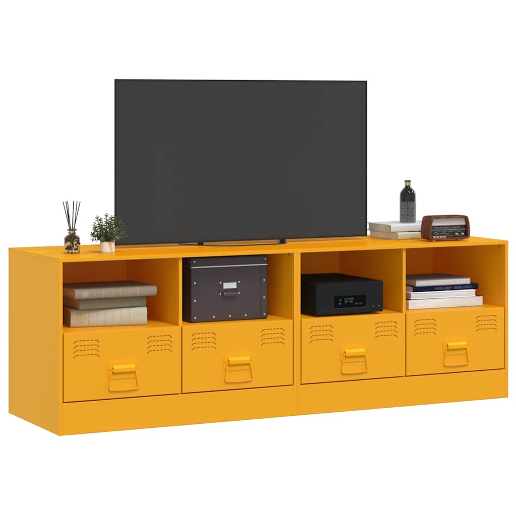 vidaXL 2 Piece TV Cabinet Set Mustard Yellow 67x39x44 cm Steel
