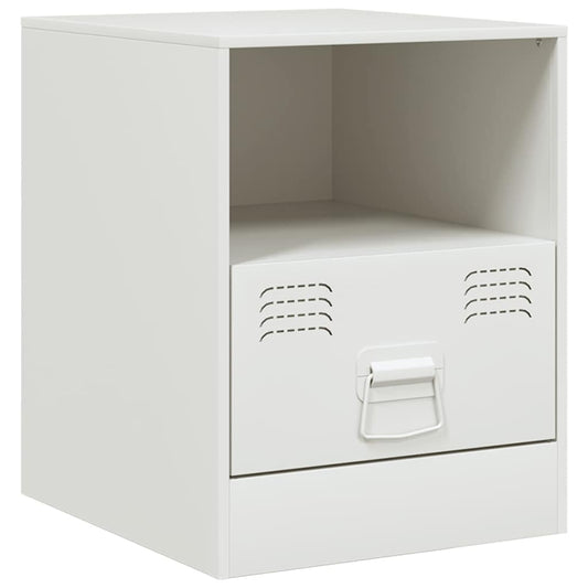 vidaXL Bedside Cabinet White 34,5x39x44 cm Steel