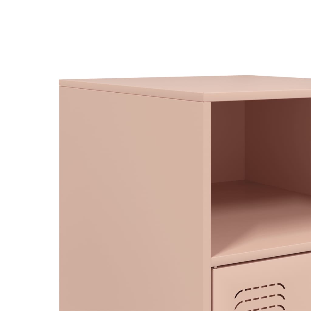 vidaXL Bedside Cabinets 2pcs Pink 34,5x39x62 cm Steel