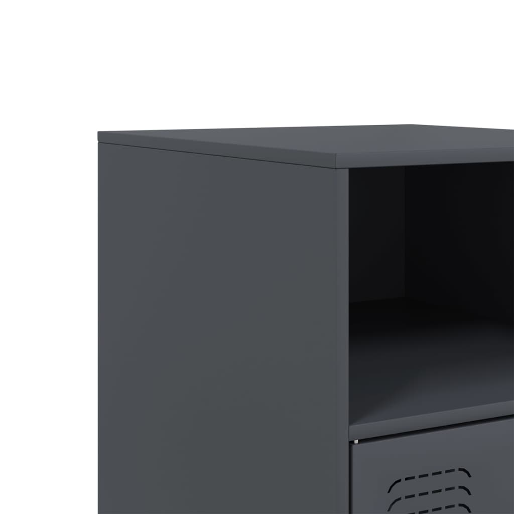 vidaXL Bedside Cabinets 2pcs Anthracite 34,5x39x62 cm Steel