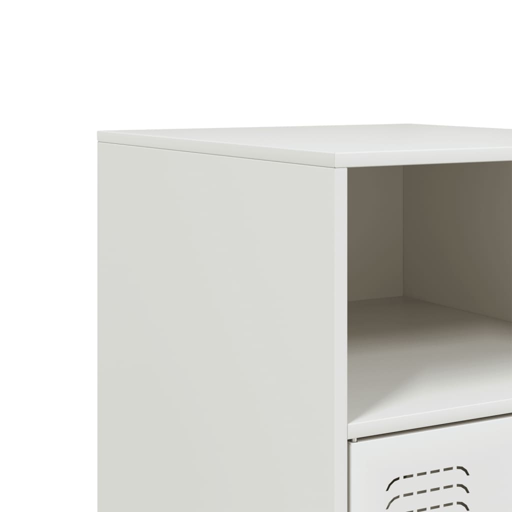 vidaXL Bedside Cabinet White 34,5x39x62 cm Steel