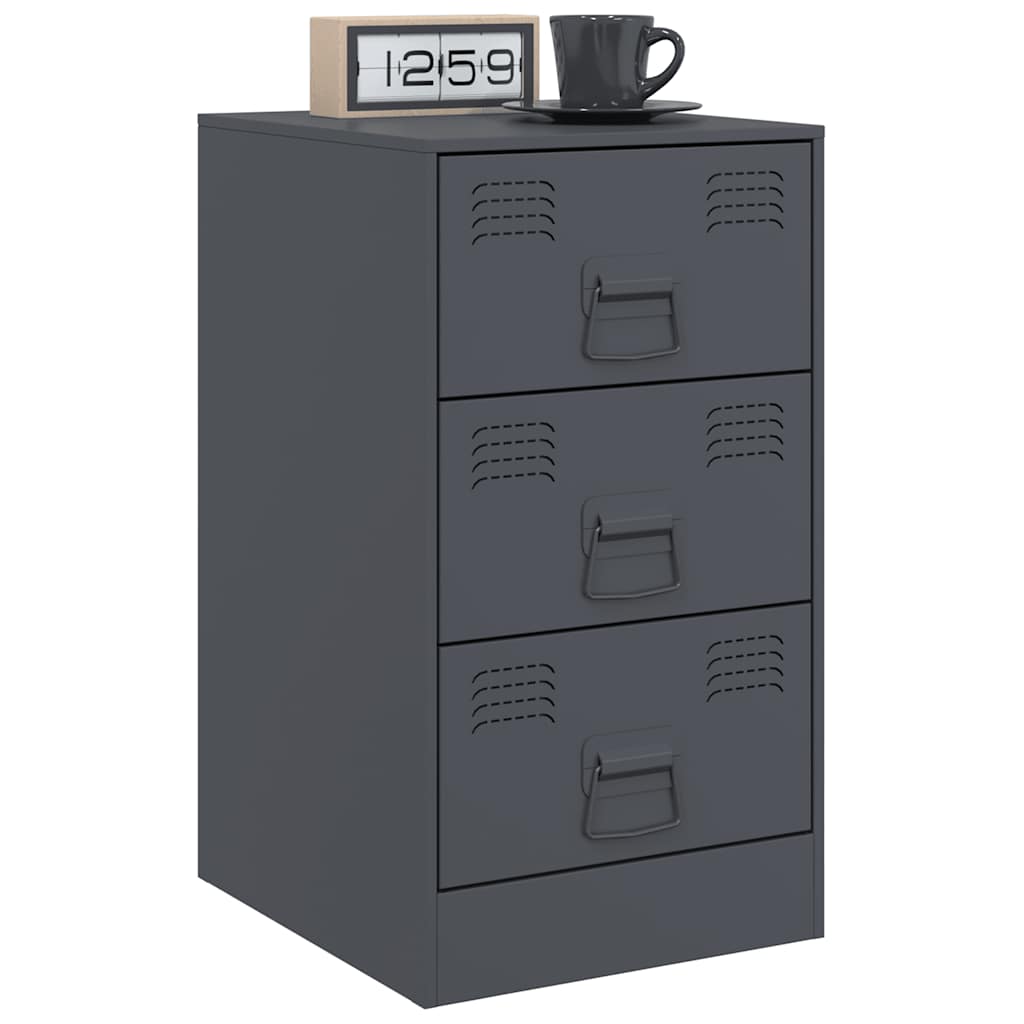 vidaXL Bedside Cabinets 2 pcs Anthracite 34,5x39x62 cm Steel