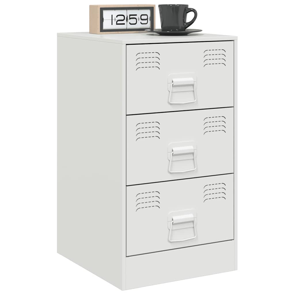vidaXL Bedside Cabinets 2 pcs White 34,5x39x62 cm Steel