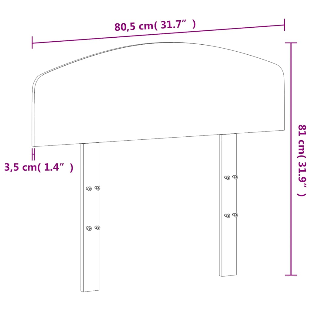 vidaXL Headboard 75 cm Solid Wood Pine