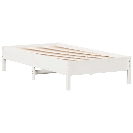 vidaXL Bed Frame without Mattress White 90x190 cm Single Solid Wood Pine