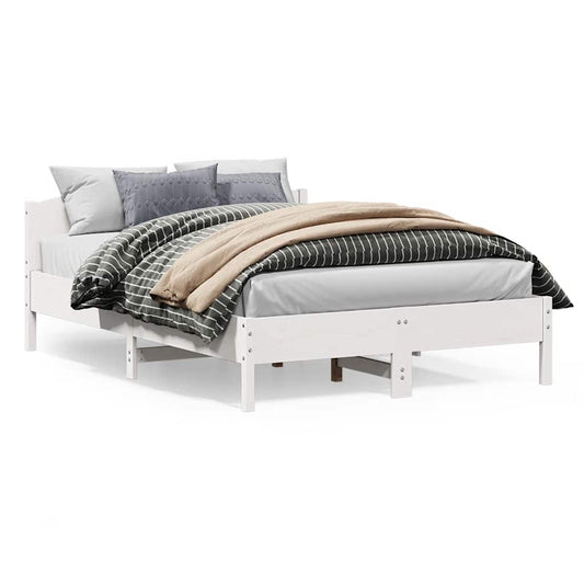 vidaXL Bed Frame without Mattress White 150x200 cm Solid Wood Pine
