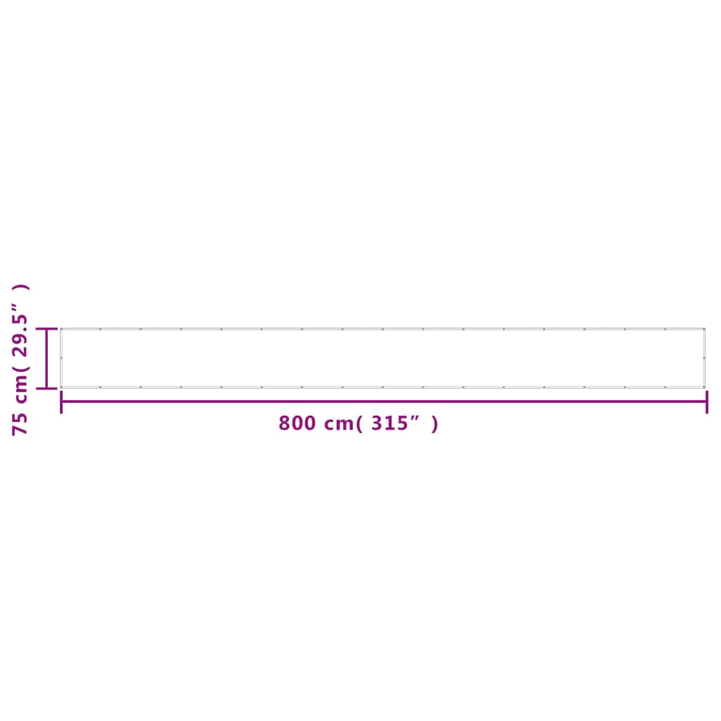vidaXL Balcony Screen Light Grey 75x800 cm 100% Polyester Oxford