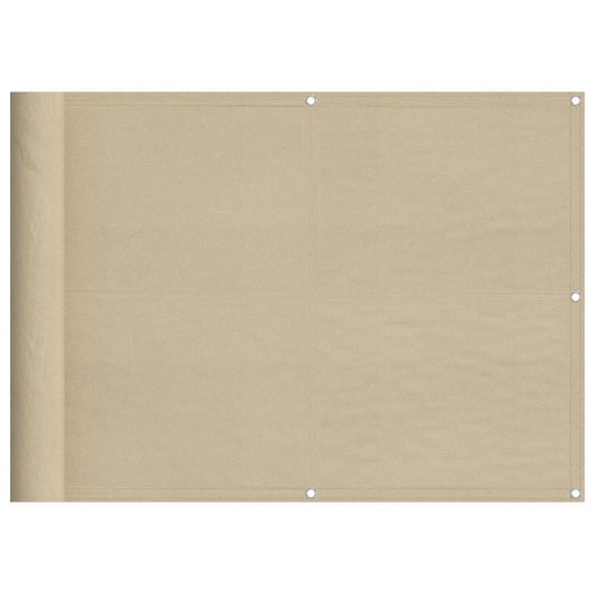 vidaXL Balcony Screen Beige 75x1000 cm 100% Polyester Oxford