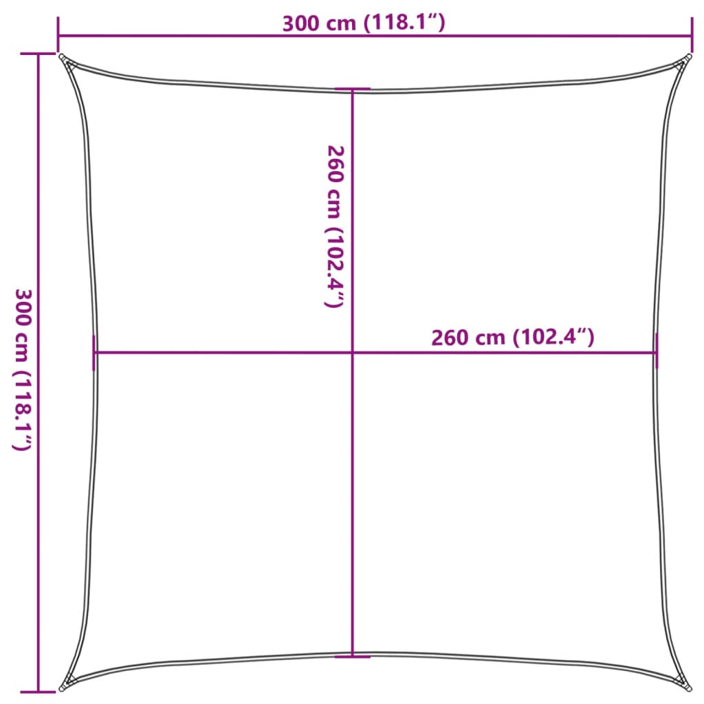 vidaXL Sun Shade Sail Light Grey 3x3 m 100% Polyester Oxford