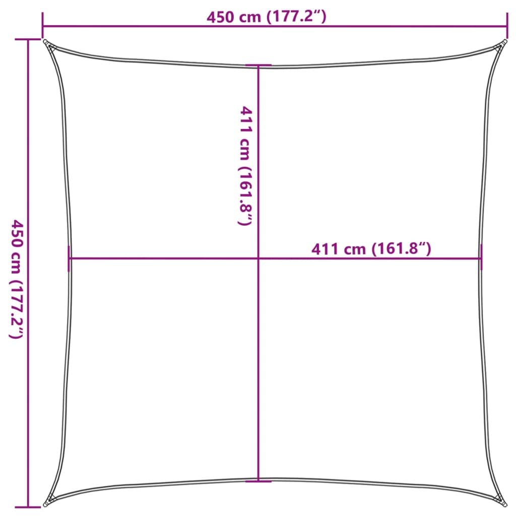 vidaXL Sun Shade Sail Light Grey 4.5x4.5 m 100% Polyester Oxford