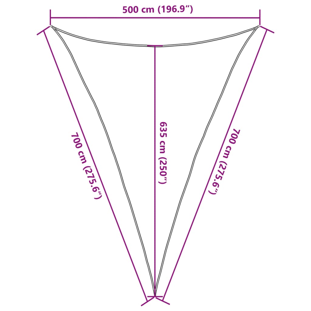 vidaXL Sun Shade Sail Sand 5x7x7 m 100% Polyester Oxford