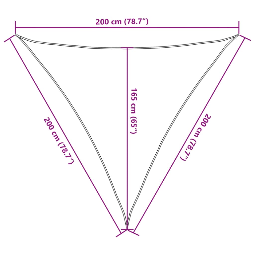 vidaXL Sun Shade Sail Black 2x2x2 m 100% Polyester Oxford