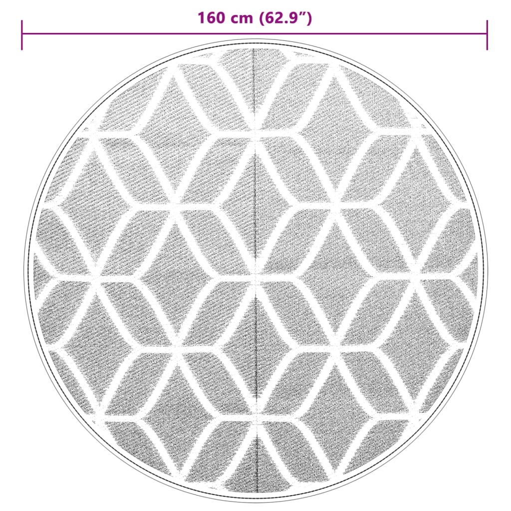 vidaXL Outdoor Carpet ARAKIL Grey Ø160 cm PP