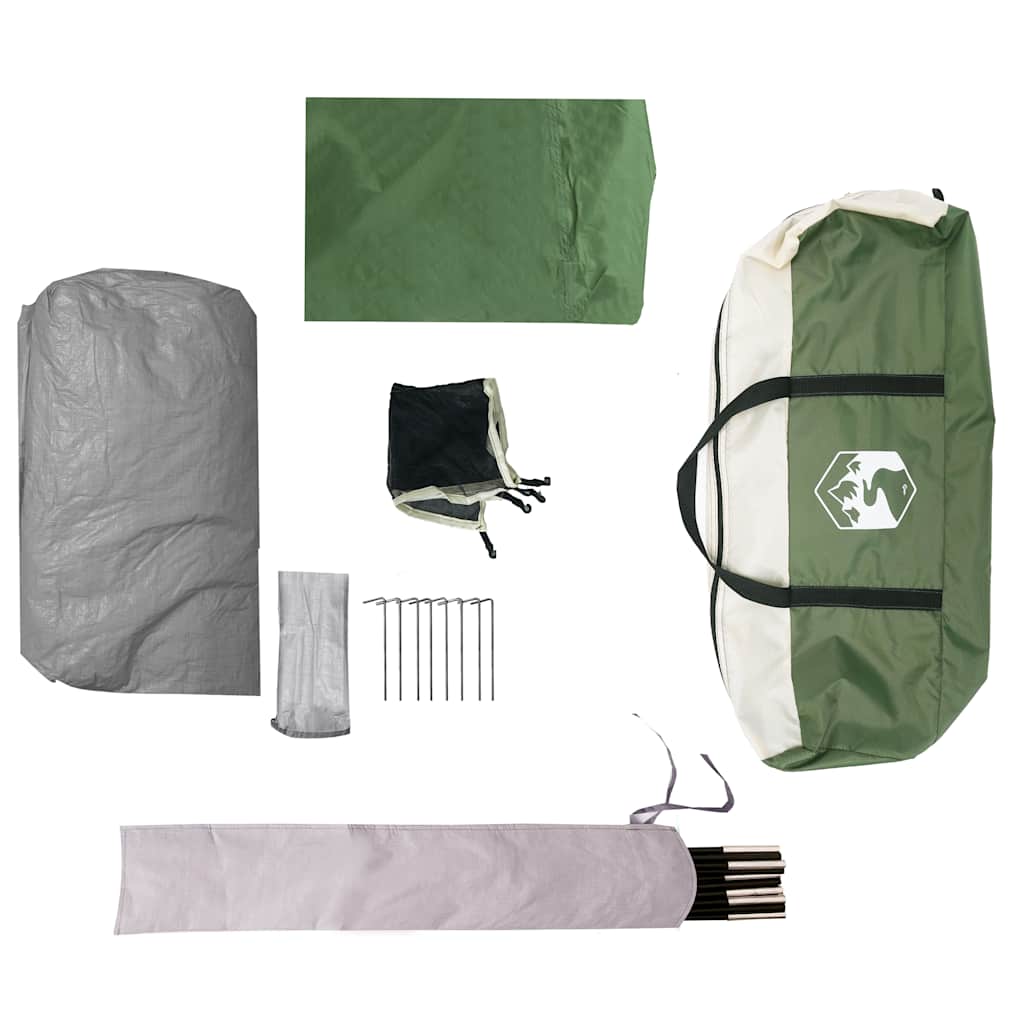vidaXL Camping Tent Cabin 4-Person Green Waterproof