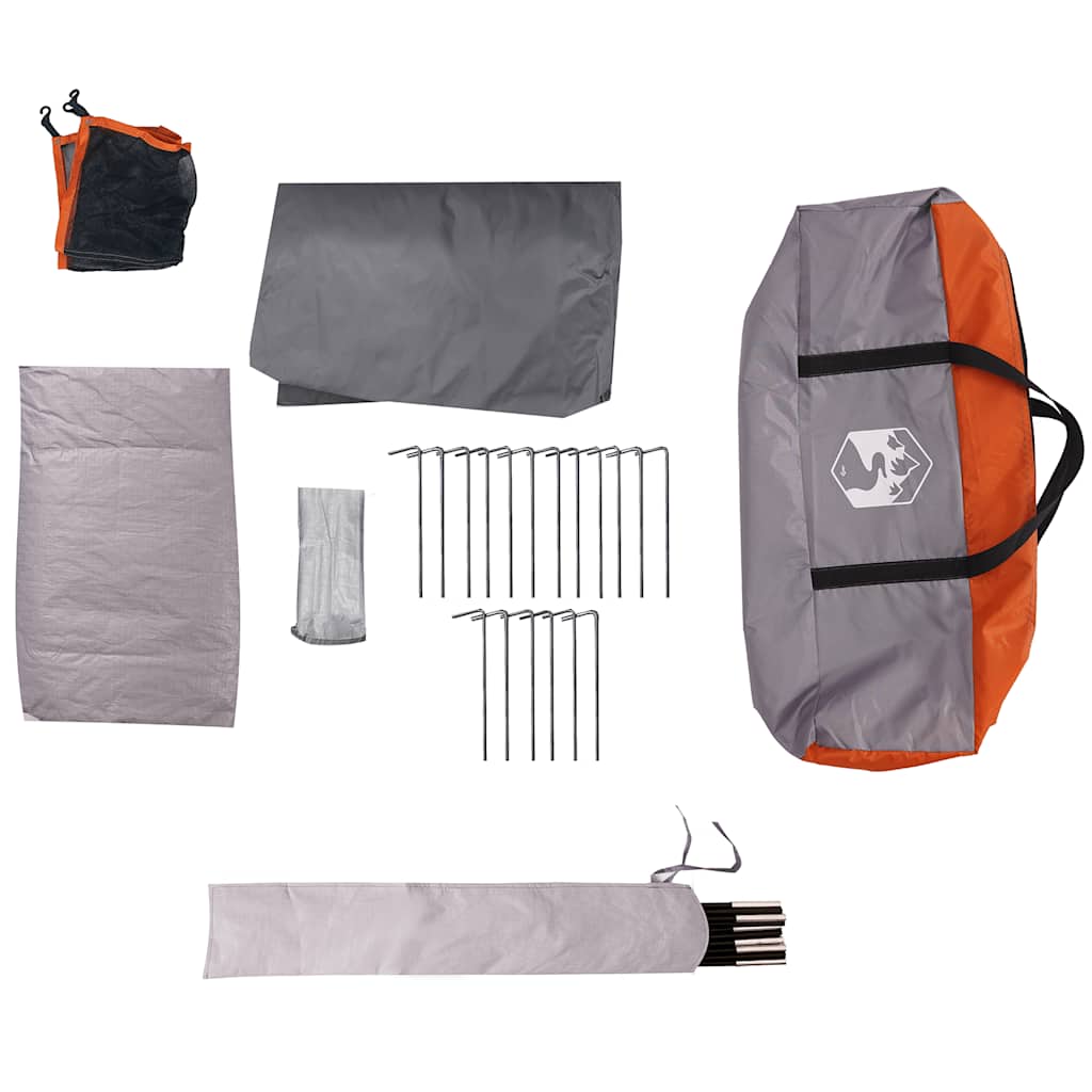 vidaXL Family Tent Dome 9-Person Orange Waterproof