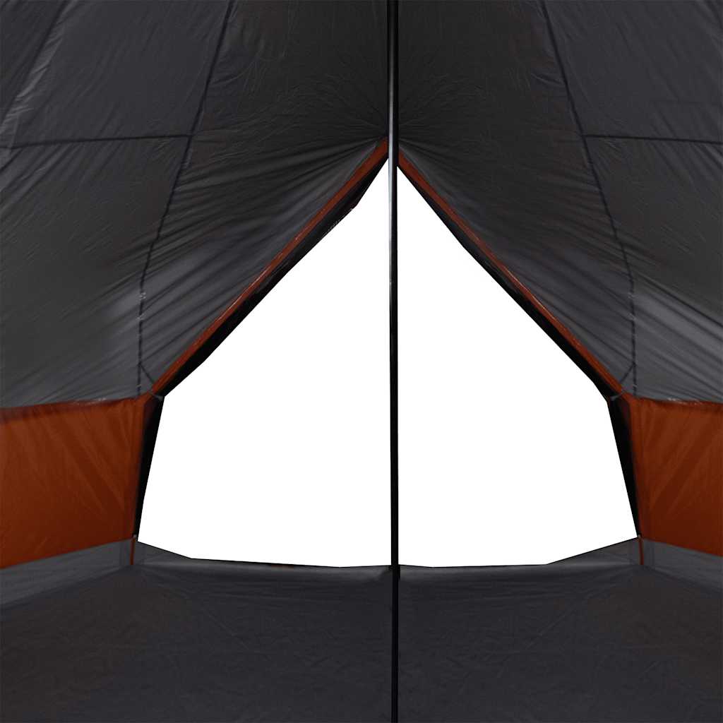 vidaXL Family Tent Tipi 8-Person Grey and Orange Waterproof