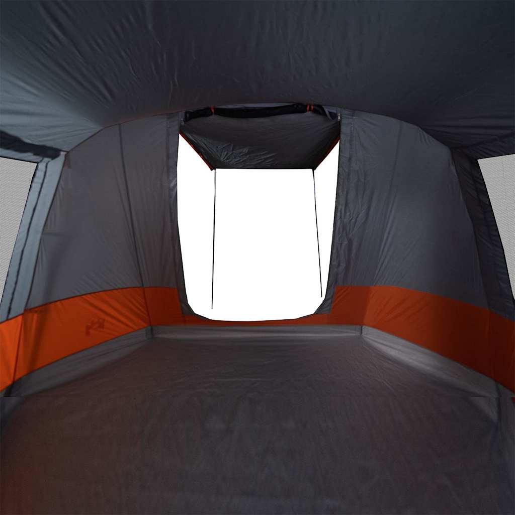 vidaXL Camping Tent Tunnel 4-Person Grey and Orange Waterproof