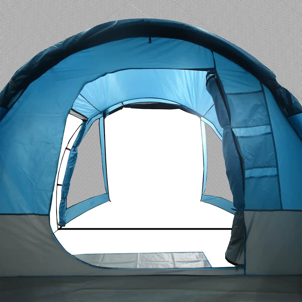 vidaXL Camping Tent Tunnel 4-Person Blue Waterproof