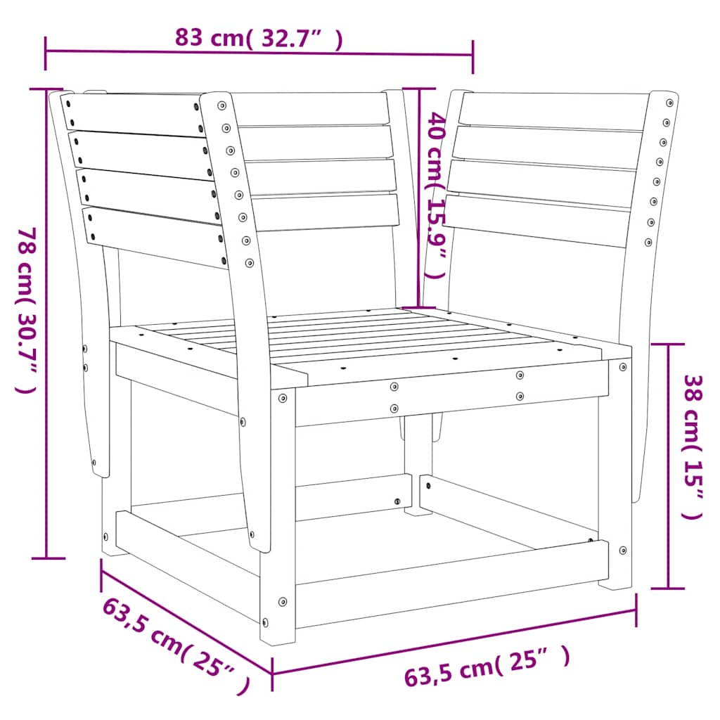 vidaXL Garden Chair Solid Wood Douglas