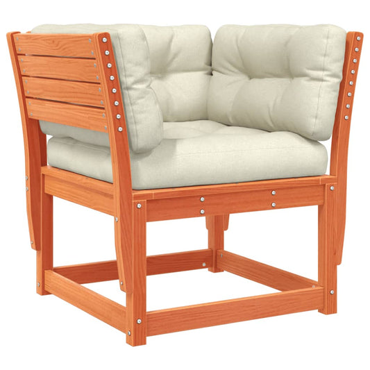 vidaXL Garden Sofa | Wax Brown | Solid Pine Wood | Medium | Modular