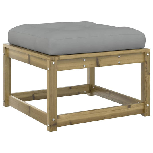 vidaXL Garden Footstool | Grey, Natural Wood