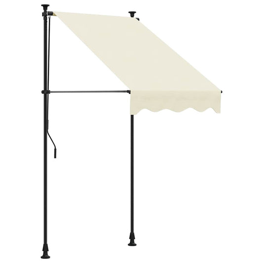 vidaXL Retractable Awning Cream 100x150 cm Fabric and Steel