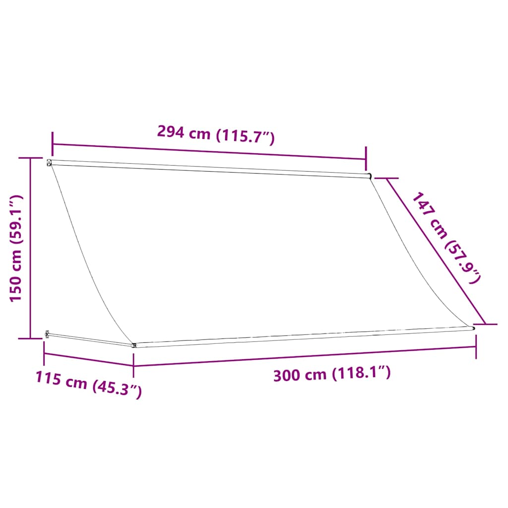 vidaXL Retractable Awning Anthracite 300x150 cm Fabric and Steel