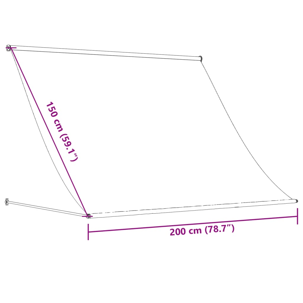 vidaXL Retractable Awning Cream 200x150 cm Fabric and Steel