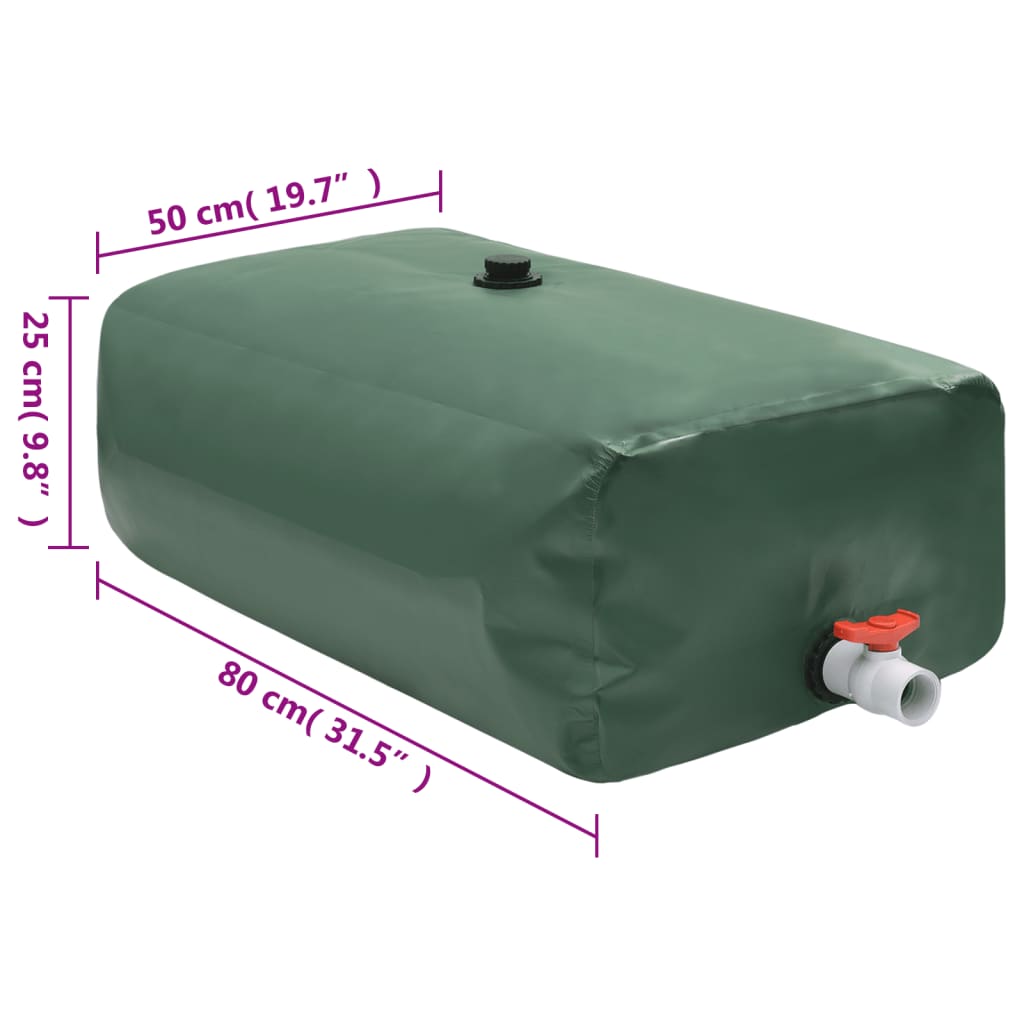 vidaXL Water Tank with Tap Foldable 100 L PVC