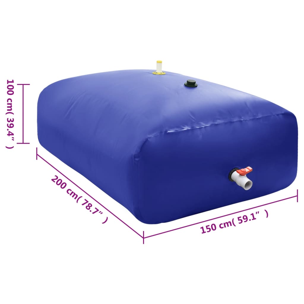 vidaXL Water Tank with Tap Foldable 3000 L PVC