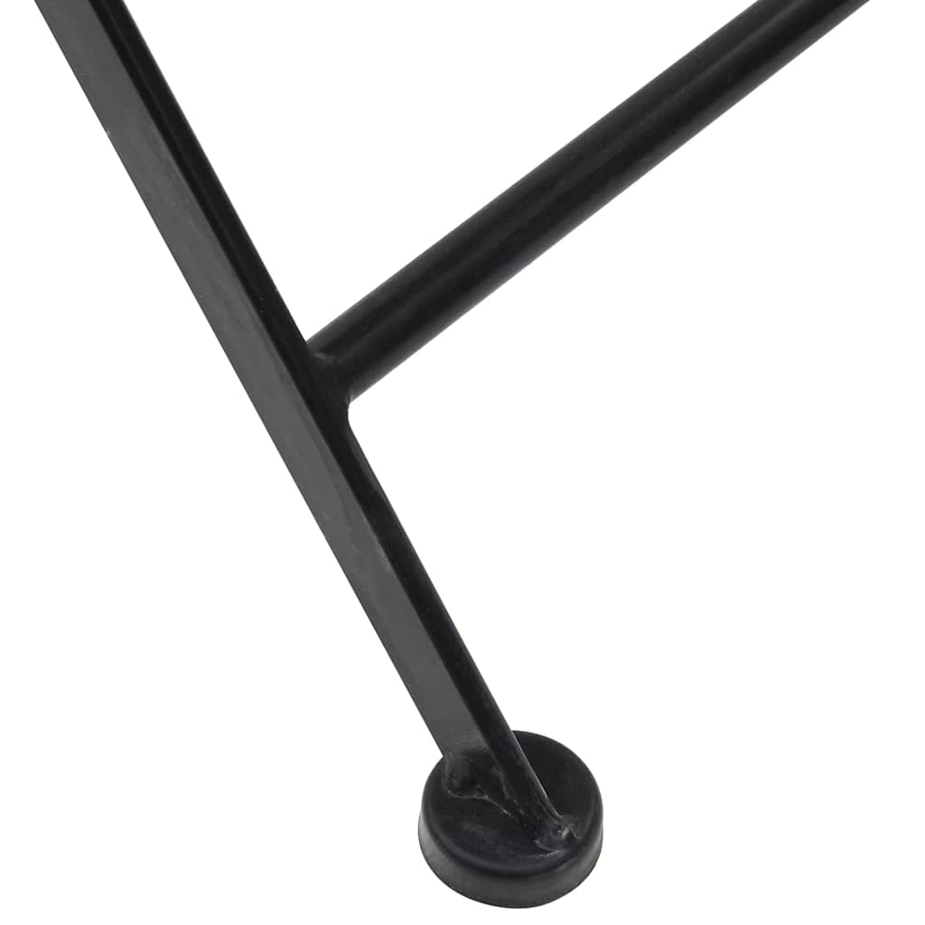 vidaXL Mosaic Bistro Set Black and White Iron and Ceramic