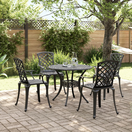 vidaXL Garden Dining Set | Black | Cast aluminium | Medium | Durable