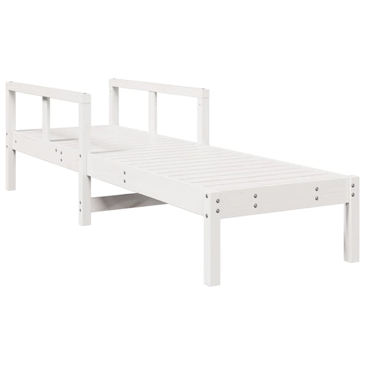 vidaXL Sun Lounger White 199,5x62x55 cm Solid Wood Pine