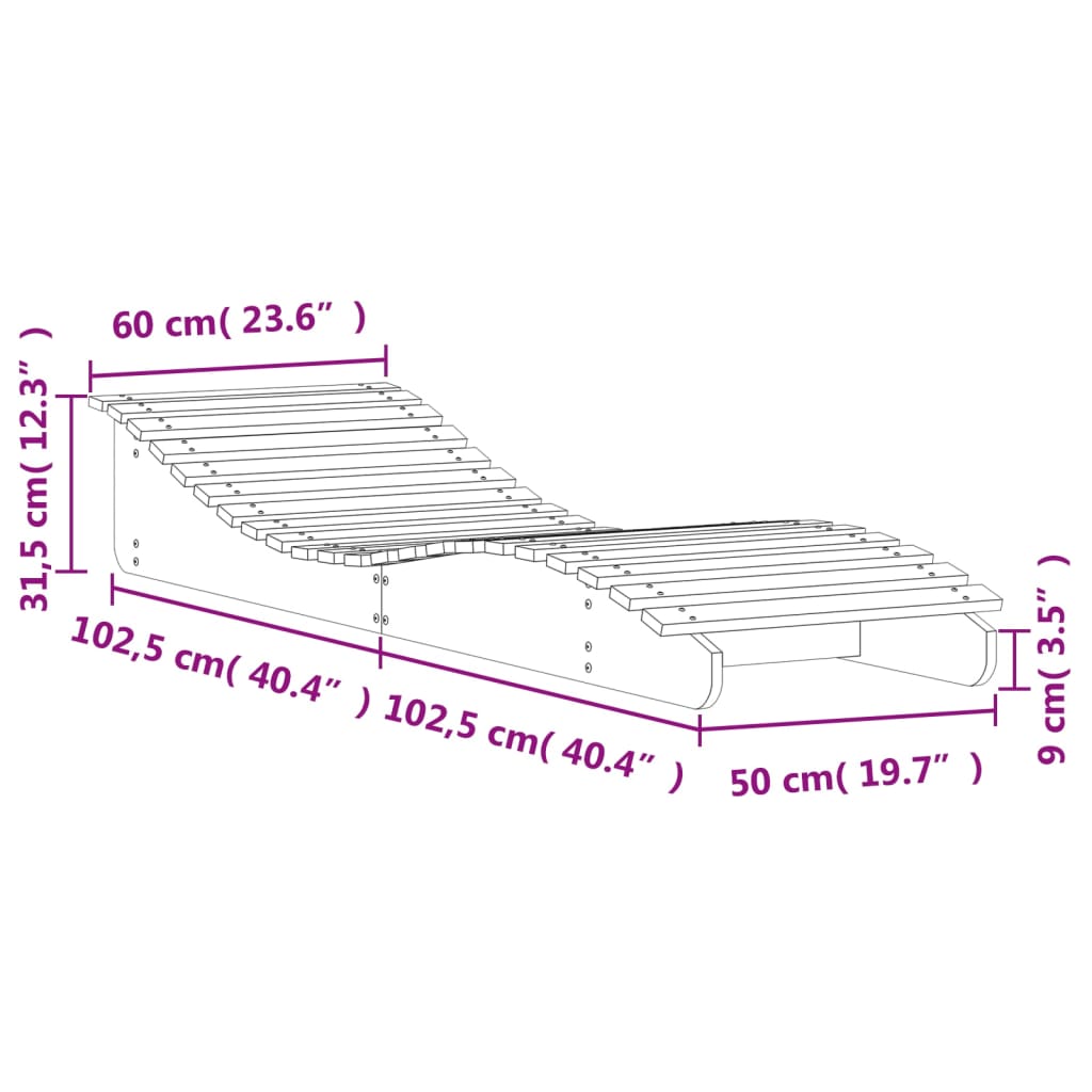 vidaXL Sun Loungers 2 pcs White 205x60x31,5 cm Solid Wood Pine
