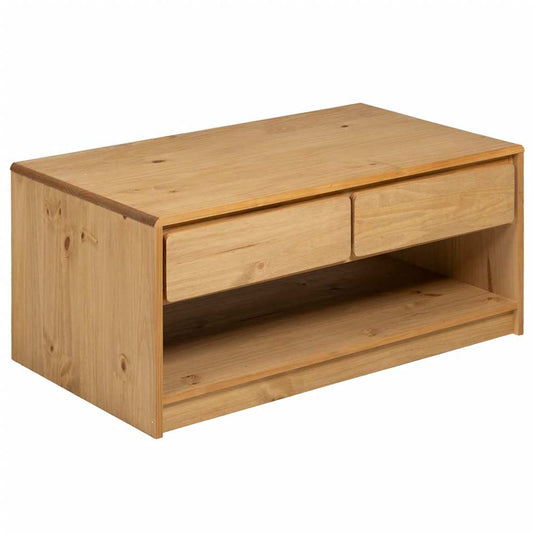 vidaXL Coffee Table "SAUDA" Oak 99x55x45 cm Solid Wood Pine