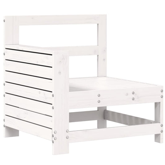 vidaXL Garden Sofa | White | Solid pine wood | Single | Modular | Garden Sofa