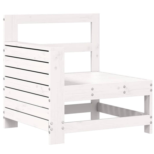 vidaXL Garden Armrest Sofa White 69x62x70,5 cm Solid Wood Pine