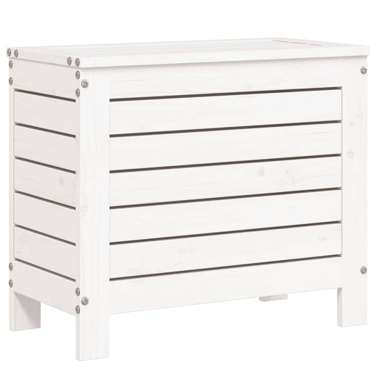 vidaXL Garden Footstool White 62x31,5x52 cm Solid Wood Pine