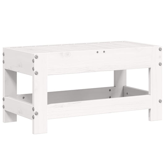 vidaXL Garden Footstool White 62x30x32 cm Solid Wood Pine