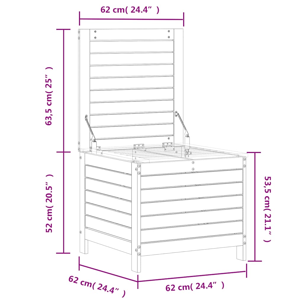 vidaXL Garden Footstool 62x63,5x53,5 cm Impregnated Wood Pine