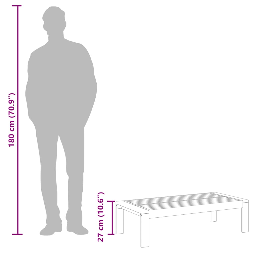 vidaXL Garden Table 100x50x27 cm Solid Wood Acacia