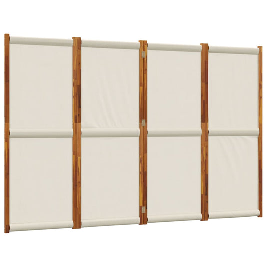 vidaXL 4-Panel Room Divider Light Grey 280x180 cm