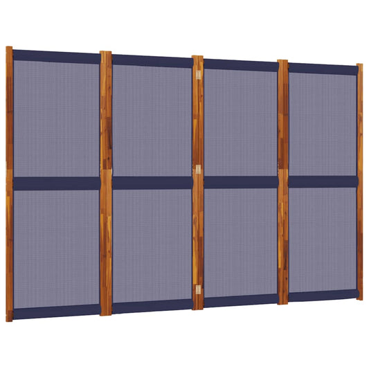 vidaXL 4-Panel Room Divider Dark Blue 280x180 cm