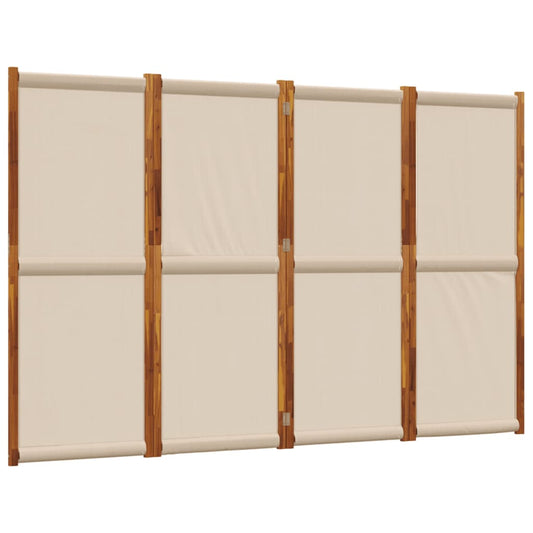 vidaXL 4-Panel Room Divider Taupe 280x180 cm